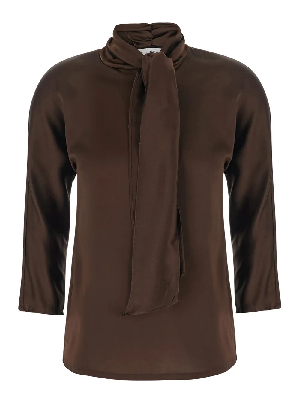 Bow-Neck Silk Blouse