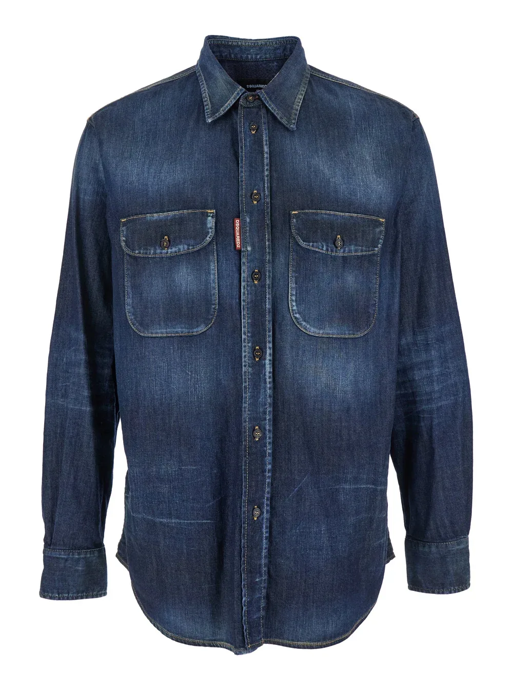 Denim with Elbow Patches Shirt by Dsquared2