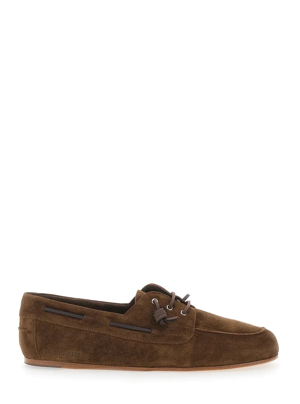 Suede Calf Leather Boat Shoe by Dsquared2