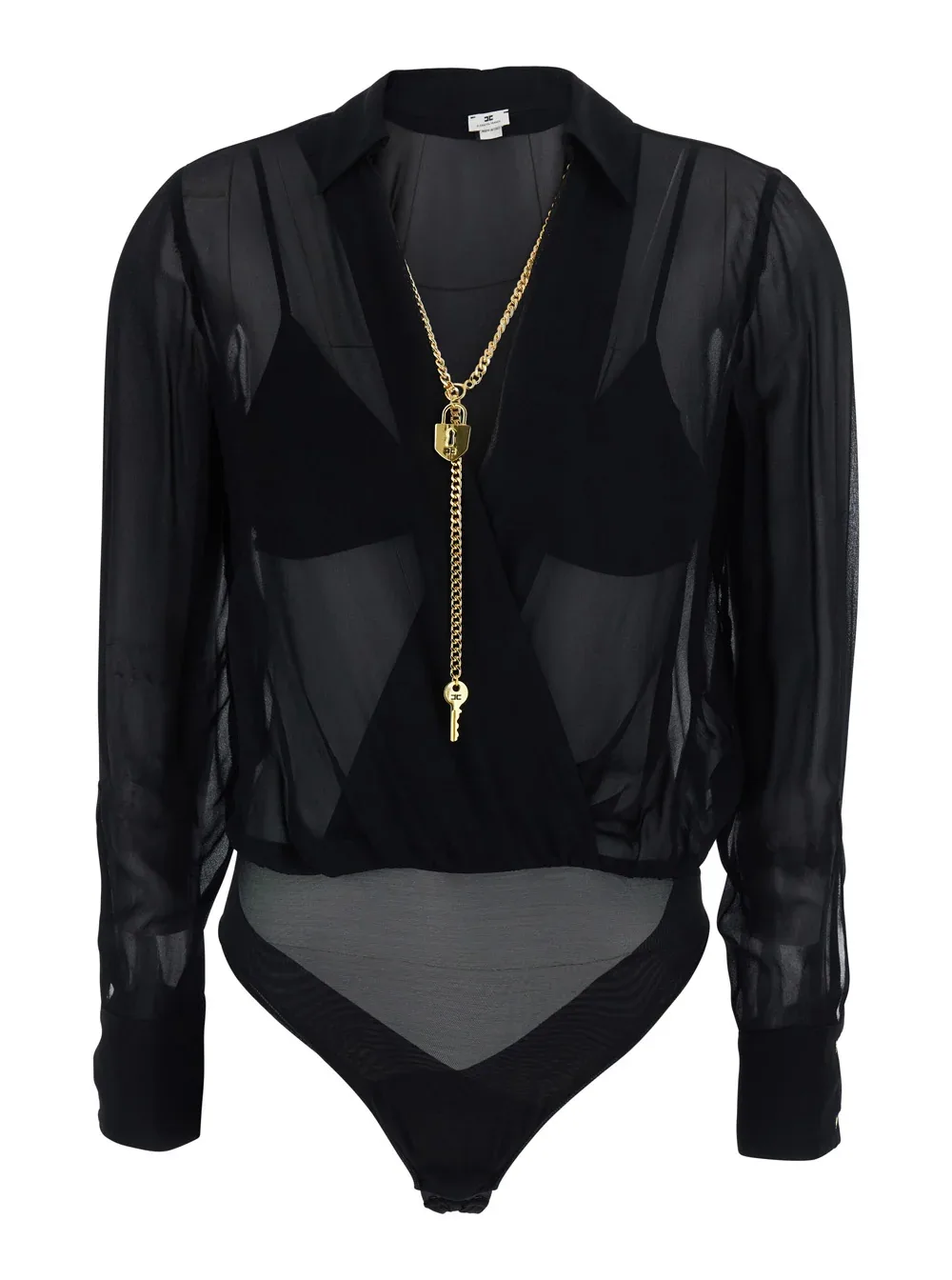 Viscose Georgette V-Neck Blouse by Elisabetta Franchi