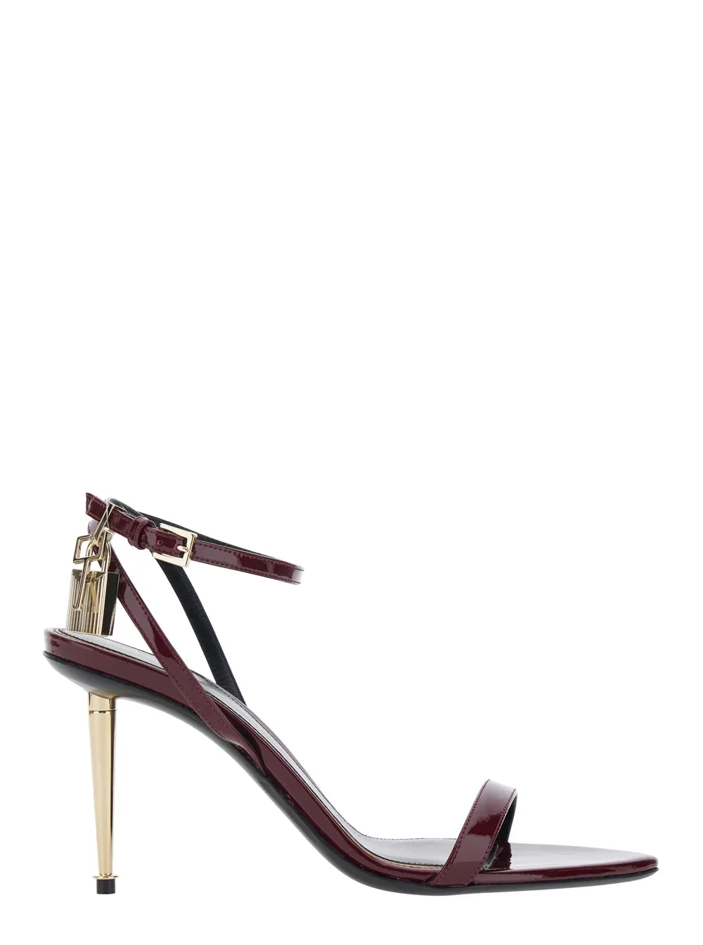 Gold-Accented Calf Leather Heel Sandal by Tom Ford