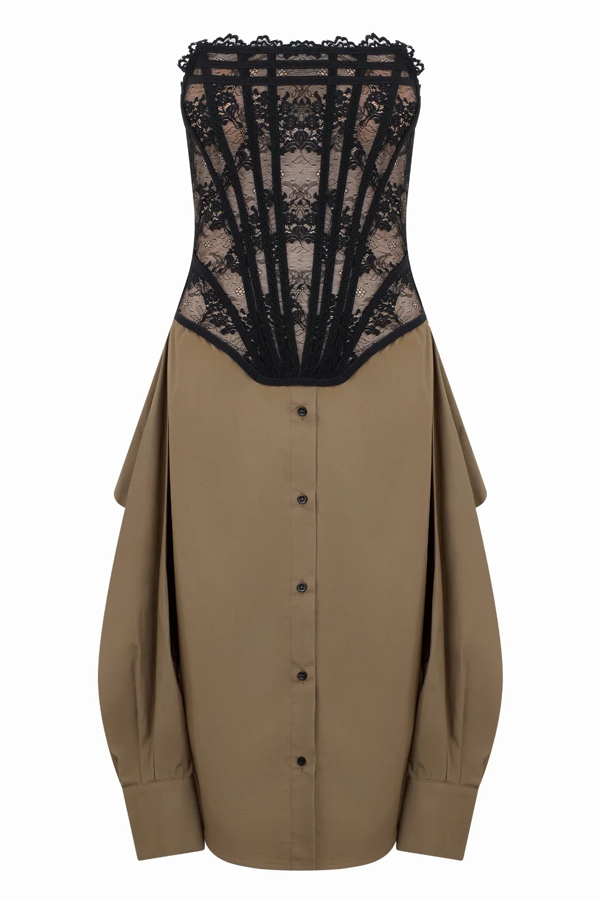 Lace-Panelled Cotton Dress by Giuseppe Di Morabito