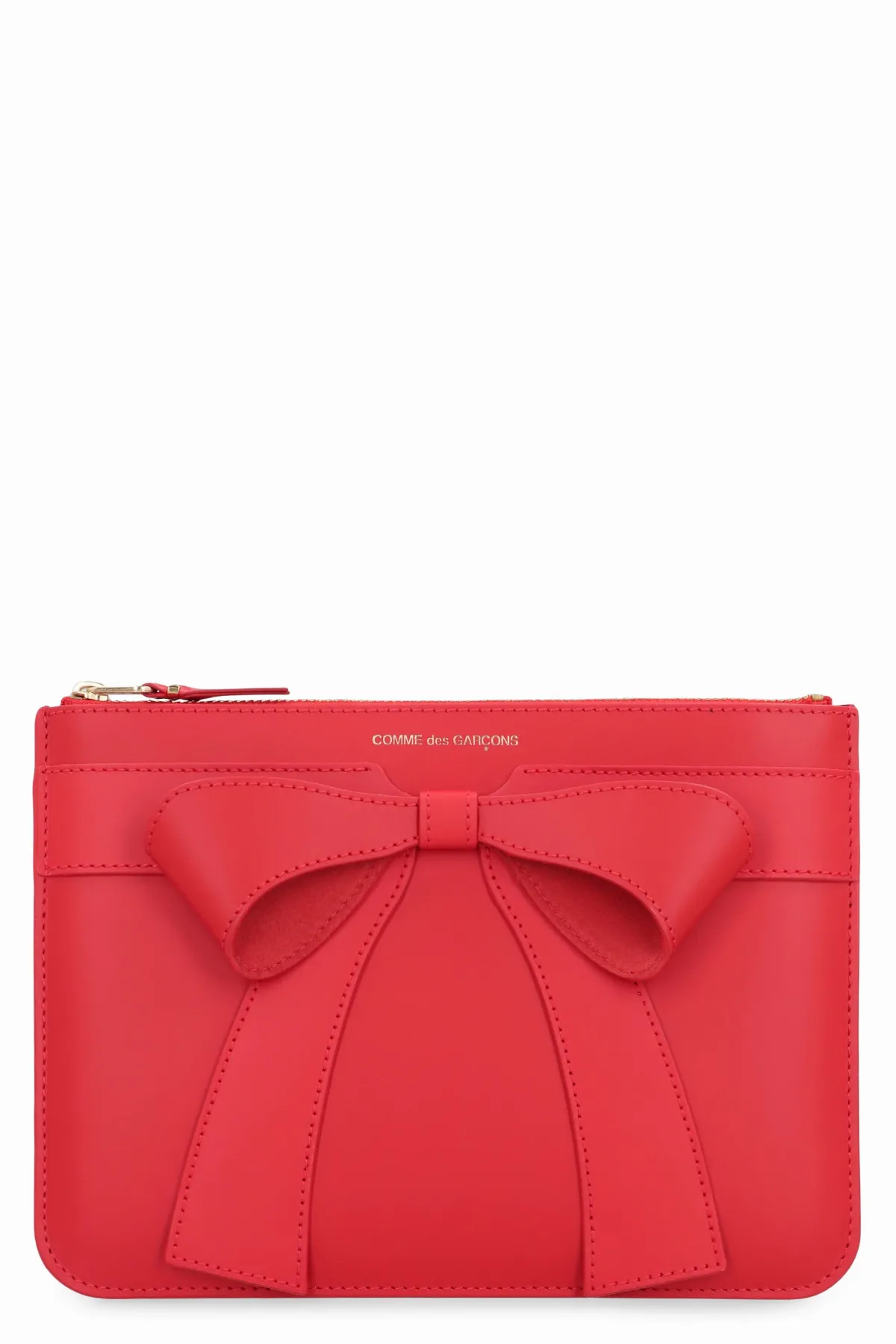 Bow-Appliqué Calf Leather Clutch by Comme Des GarçOns Wallet