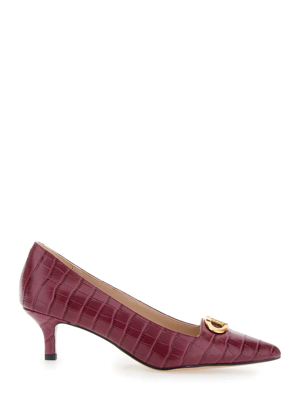 Crocodile-Embossed Leather Heel by Twinset