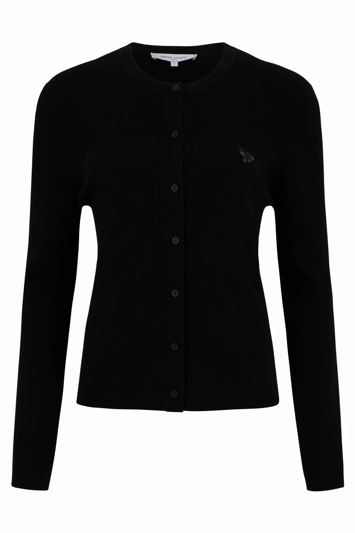 Ribbed Crewneck Cardigan by Maison Kitsuné