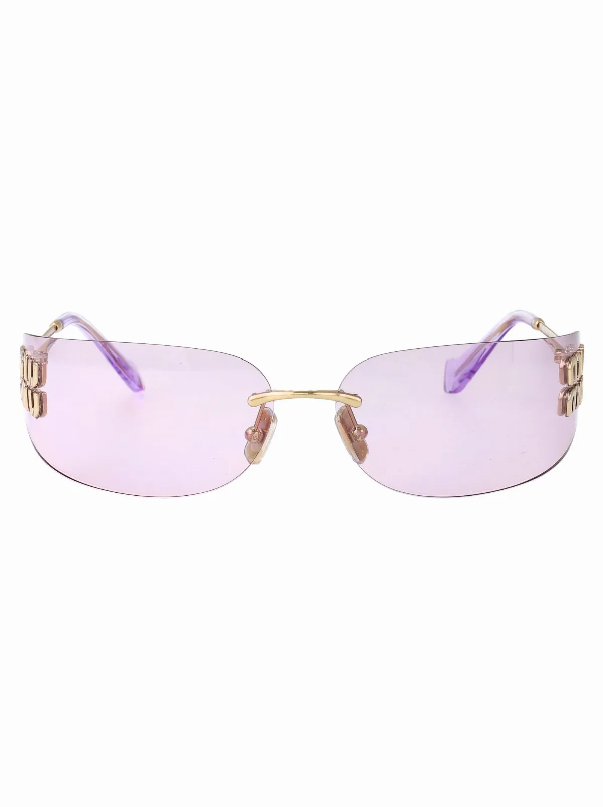 0MU Pale Gold Metal Sunglasses by Miu Miu