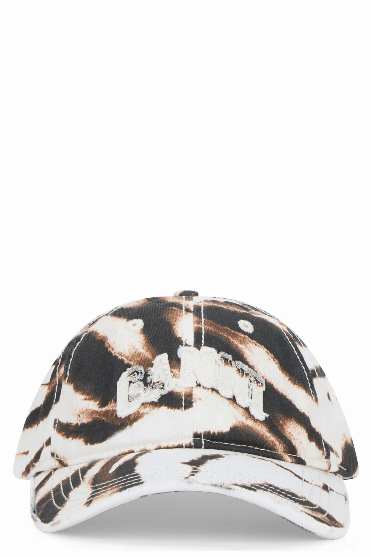Animal-Print Cotton Baseball Cap by Ganni