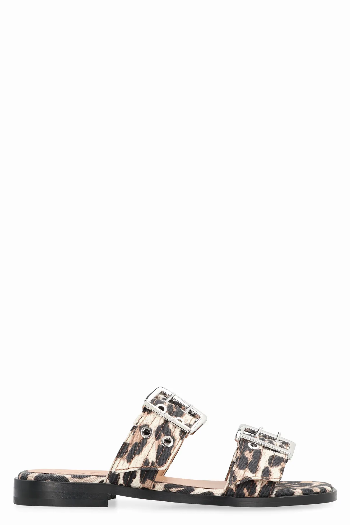 Leopard-Print Adjustable Strap Sandals by Ganni