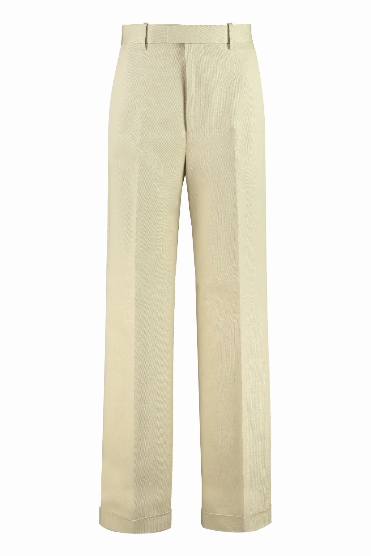 High-Rise Wide-Leg Cotton Trousers by Bottega Veneta