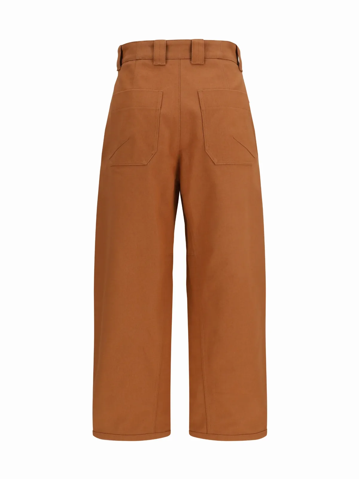 Barrel-Leg Cotton Canvas Trousers