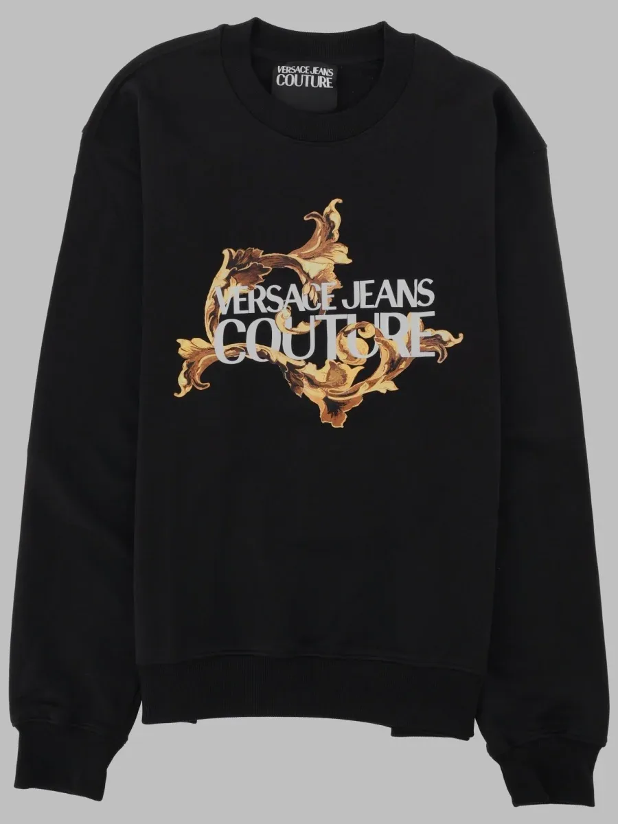 Baroque Logo Cotton Sweatshirt by Versace Jeans Couture