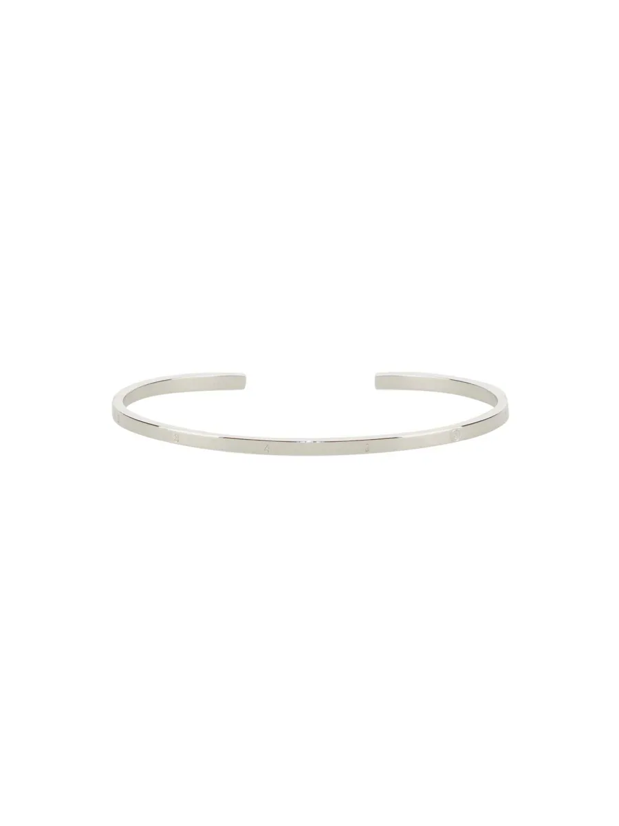 Rigid Silver Brass Bangle by MM6 Maison Margiela
