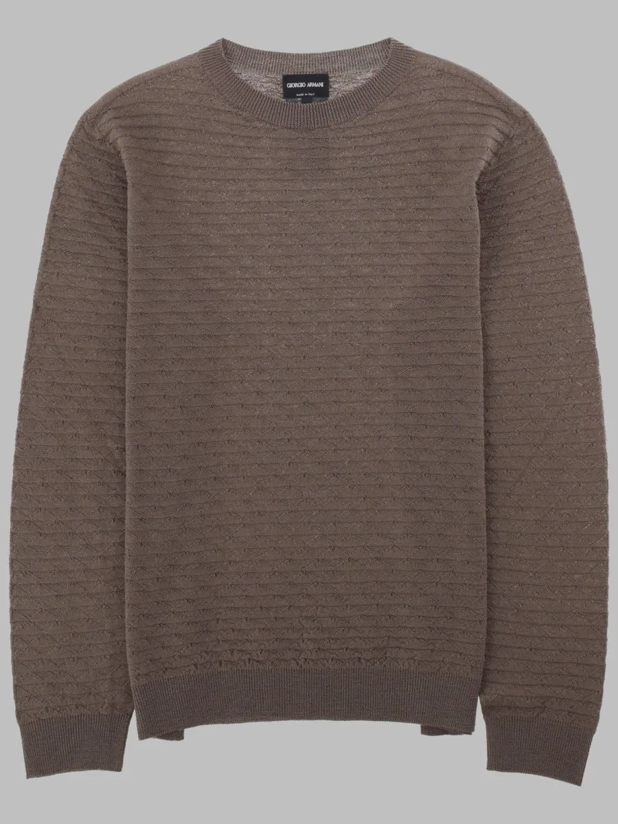 Virgin Wool Crew-Neck Sweater by Giorgio Armani