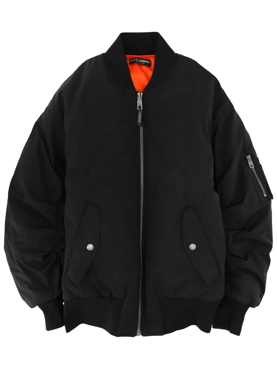 Oversized Polyamide Bomber Jacket by Dolce & Gabbana