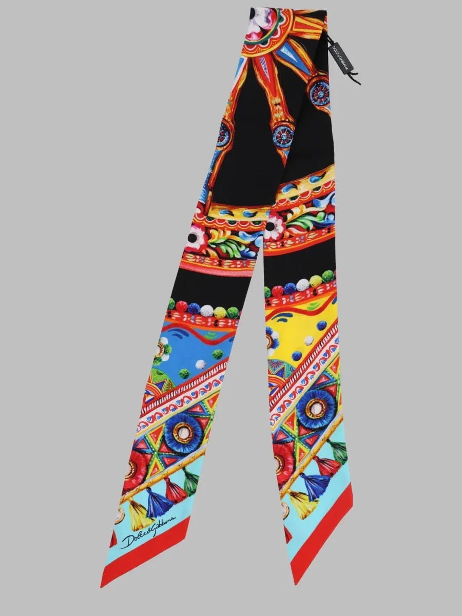 Silk Twill Bandeau Scarf by Dolce & Gabbana
