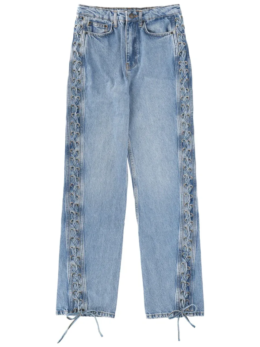 Organic Cotton Lace-Detail Jeans by Rotate Birger Christensen