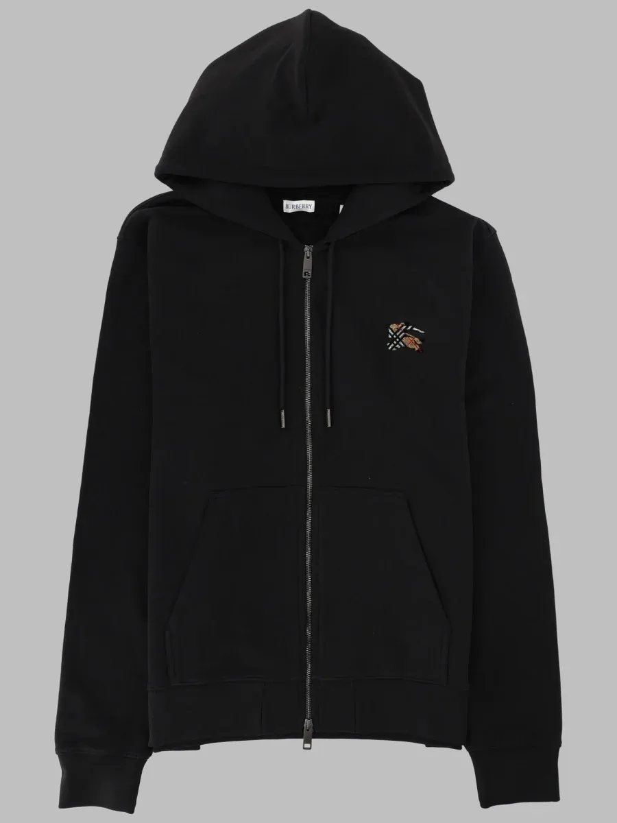 Full-Zip Cotton Hooded Sweatshirt by Burberry