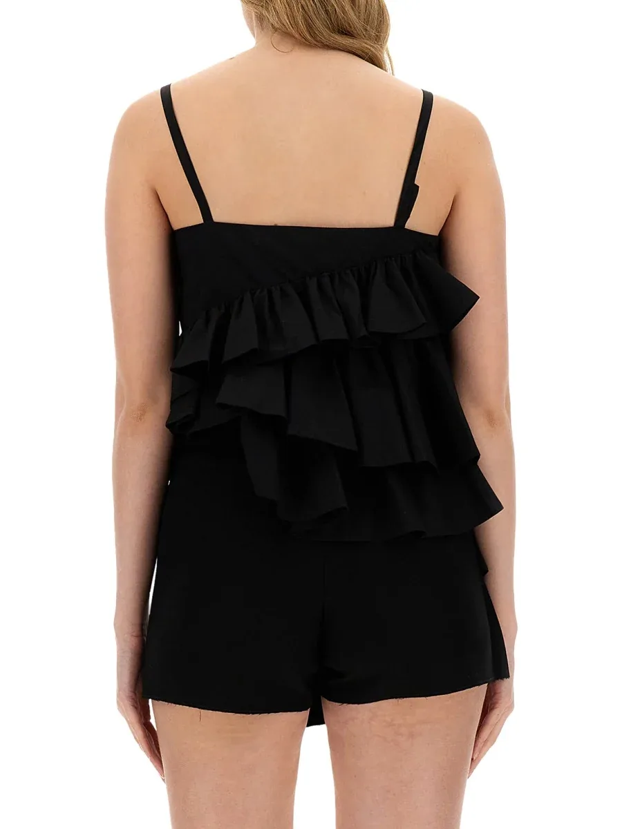 Ruched Cotton Top by MSGM