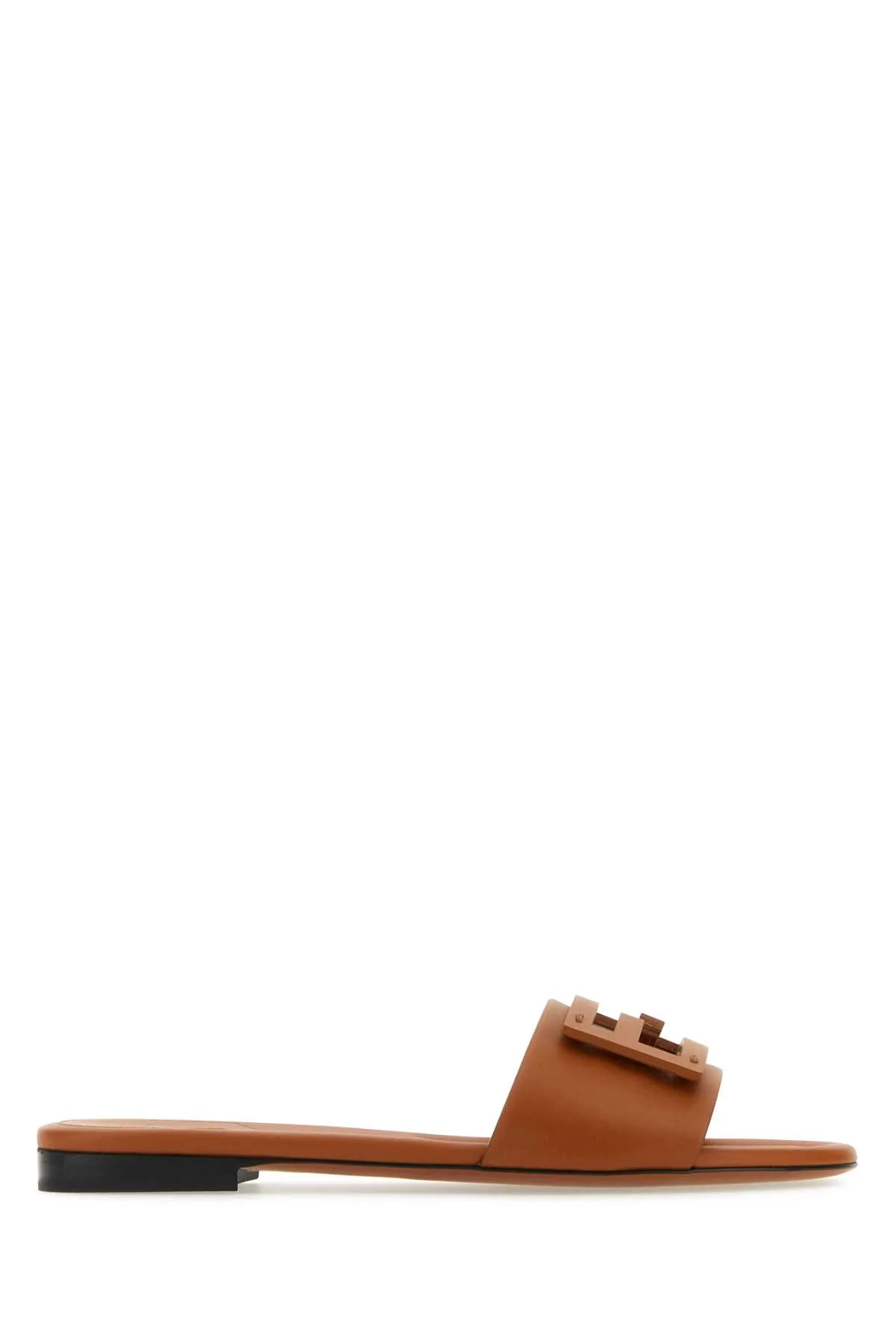 Caramel Leather Baguette Slippers