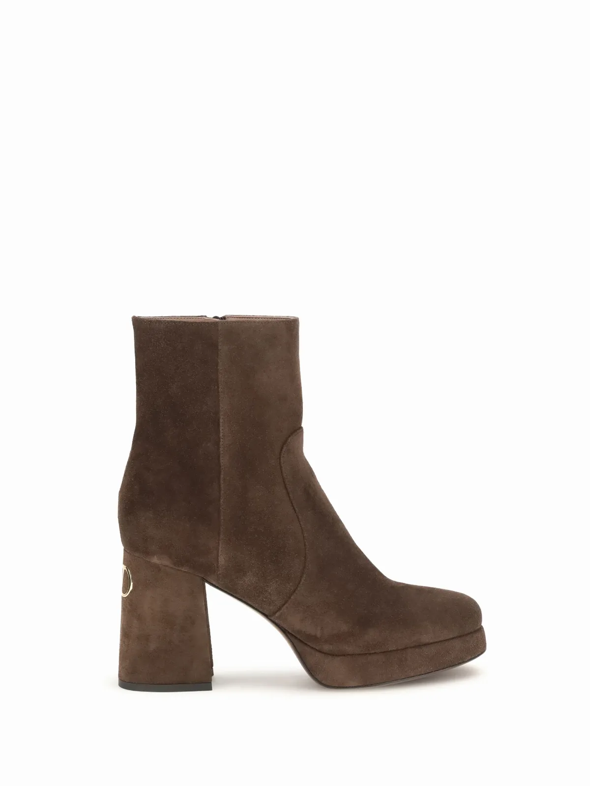 Suede Platform Block-Heel Ankle Boot by Valentino Garavani