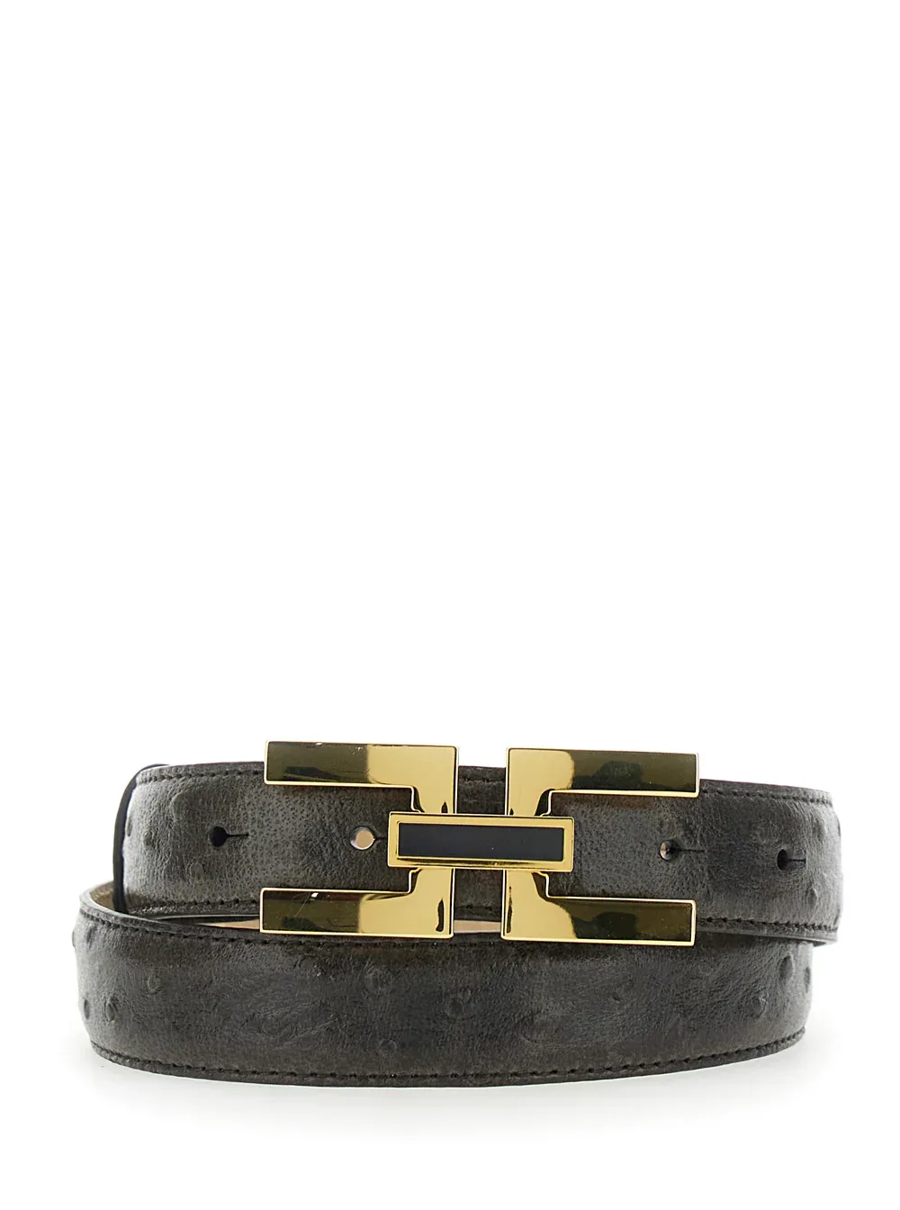 Leather with Logo Buckle Belt by Elisabetta Franchi