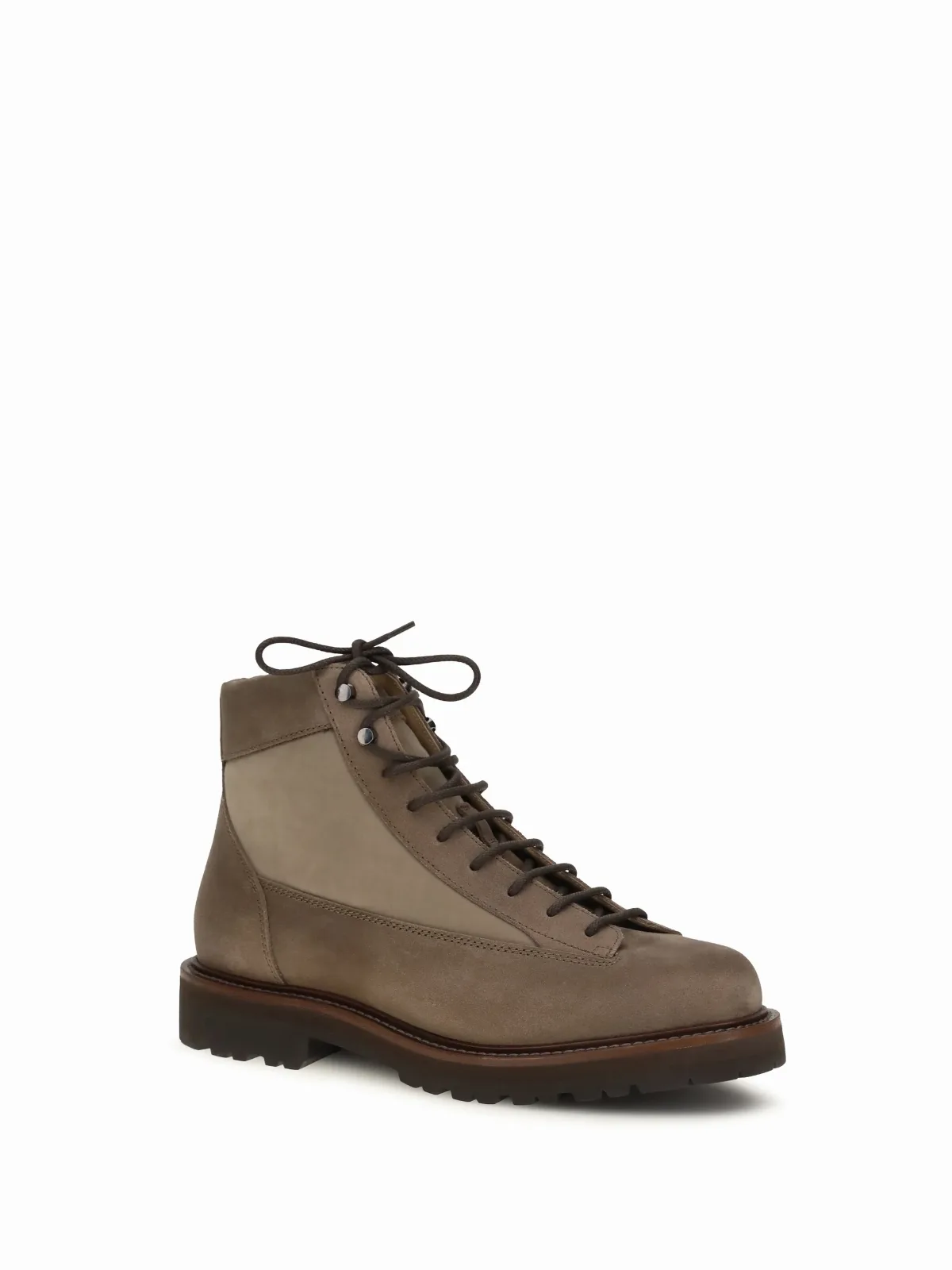 Suede-Panelled Calf Leather Ankle Boot by BRUNELLO CUCINELLI