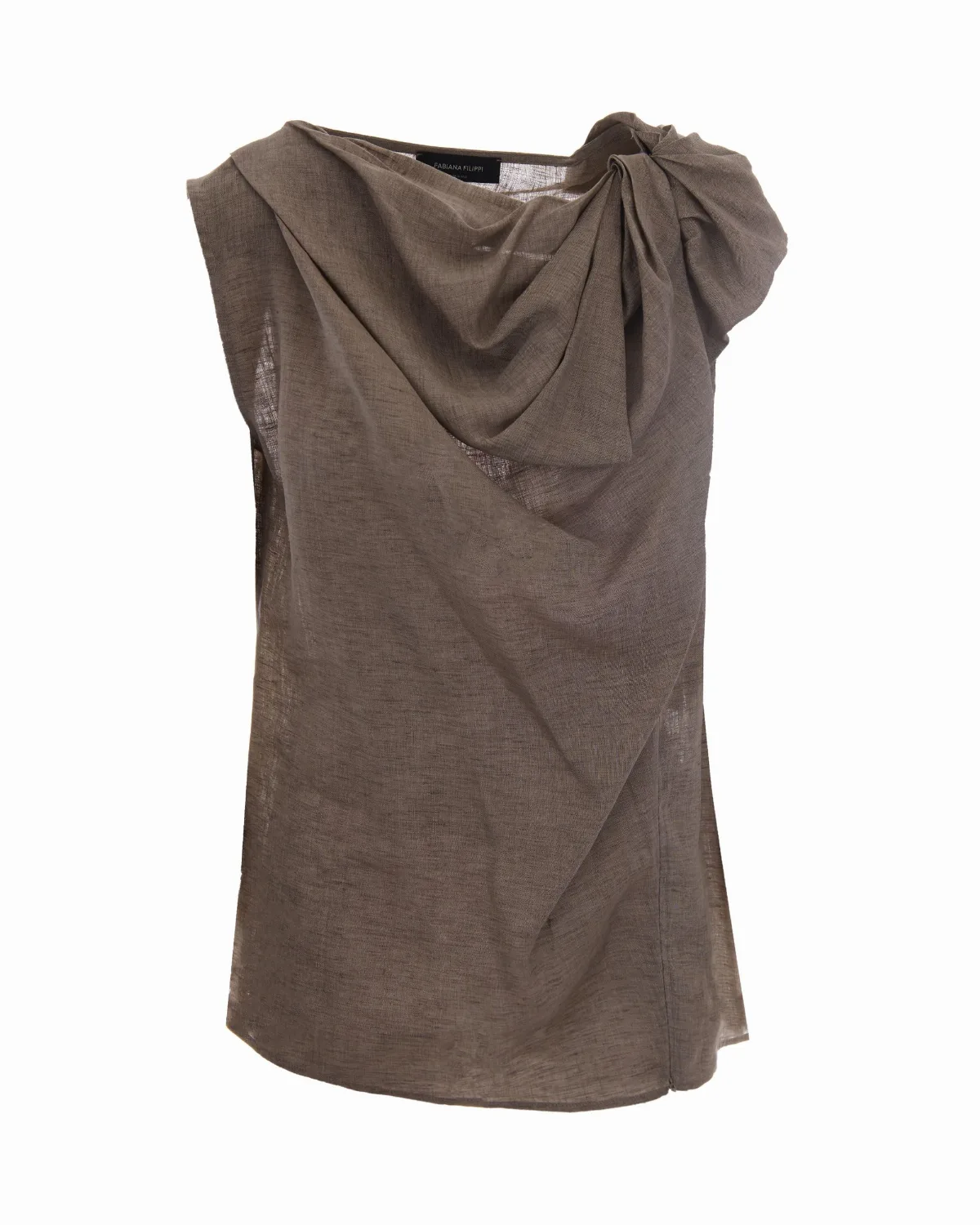 Knot-Neck Linen Blouse