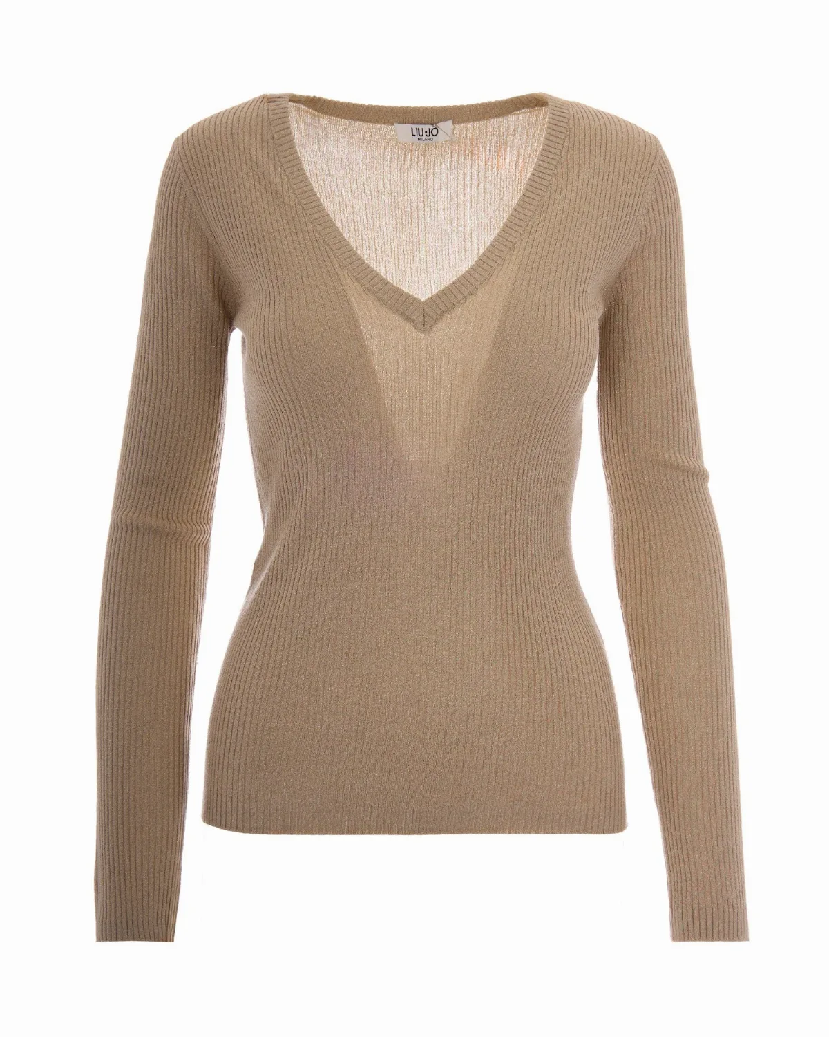Ribbed Metallic Sweater by Liu Jo
