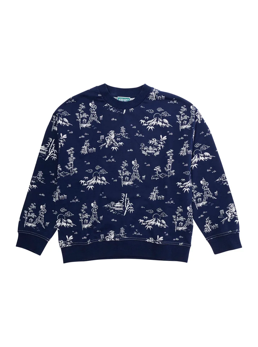 Chinoiserie Print Cotton Sweatshirt by Kenzo