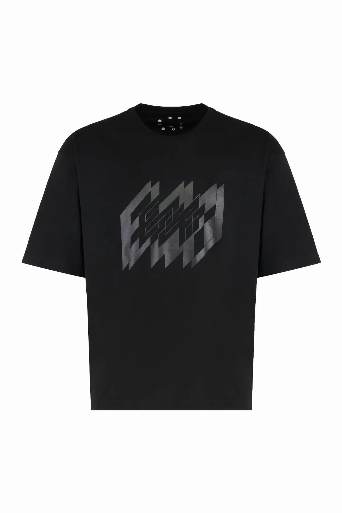 Geometric Graphic Crew-Neck T-Shirt by Ezr