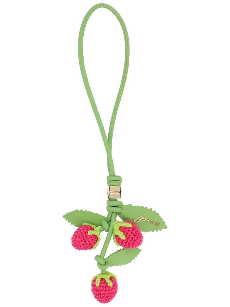 Sculptural Floral Recycled Leather Bag Charm by Ganni