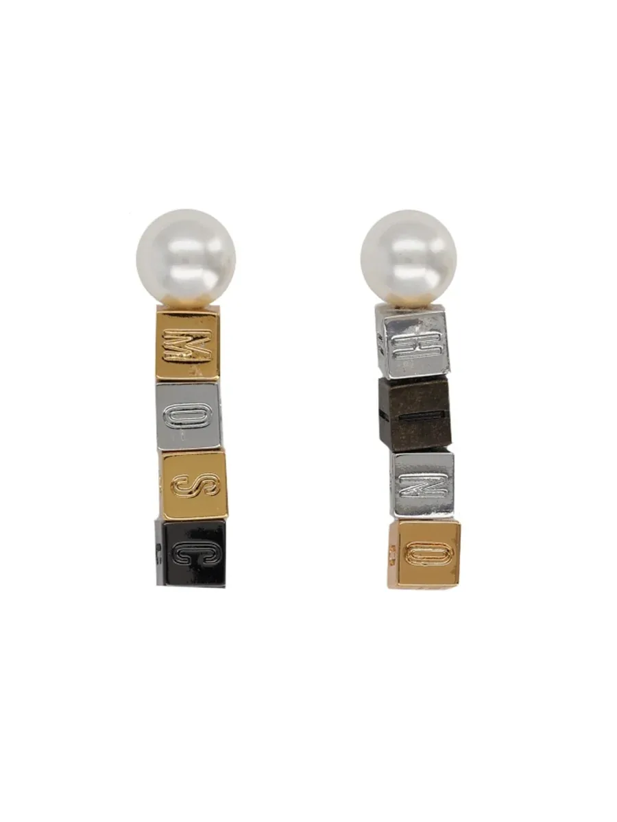 Pearl-Embellished Earrings by Moschino
