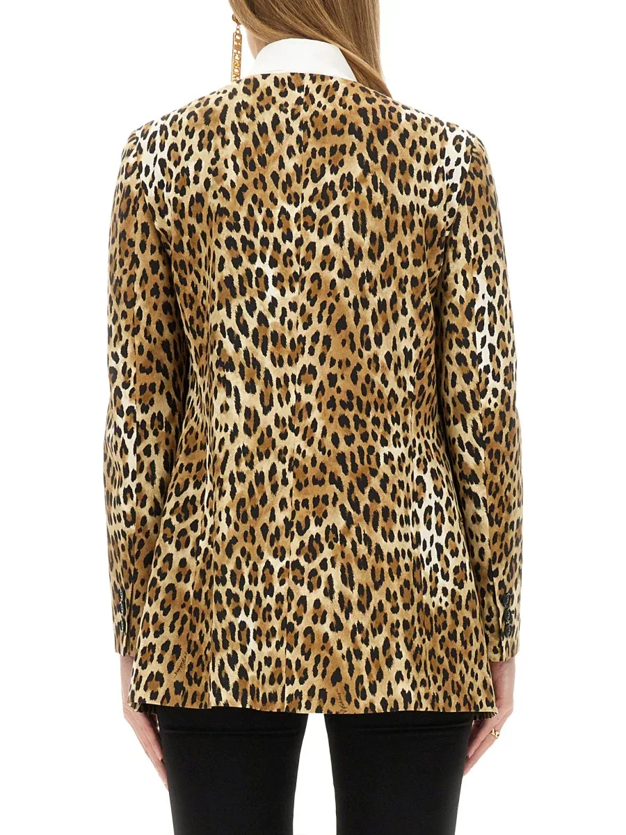 Animal Pattern Viscose Jacket by Moschino
