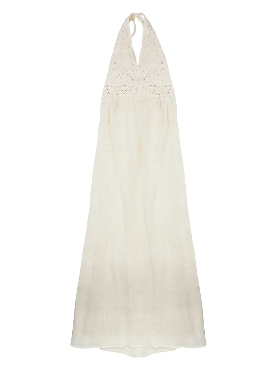 Linen with Crochet Dress by 120% lino