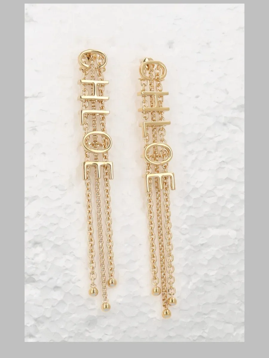 Logo Drop Earrings by Chloé