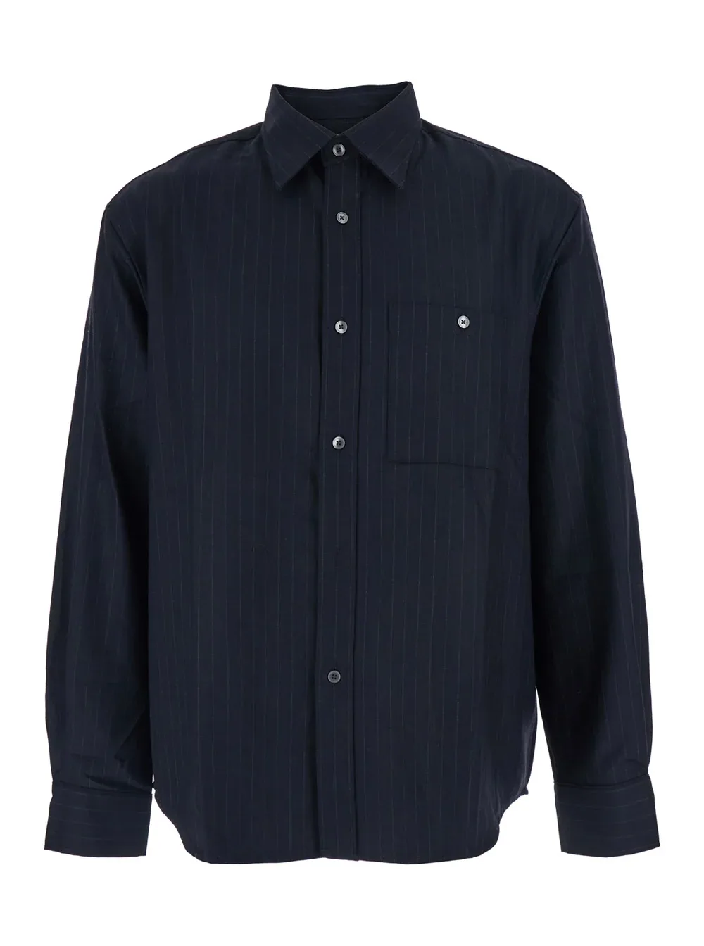 Pinstriped Wool Blend Shirt by Tonywack