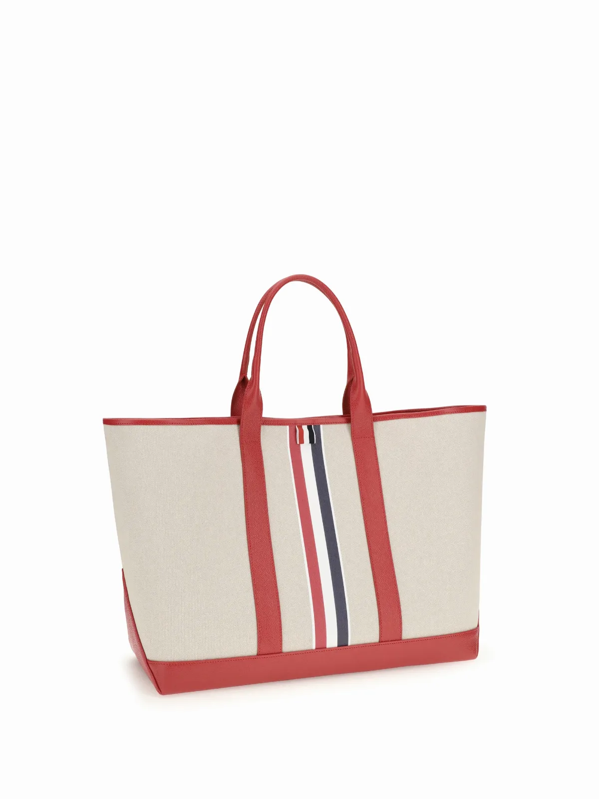 Striped Canvas Tote Bag by Thom Browne