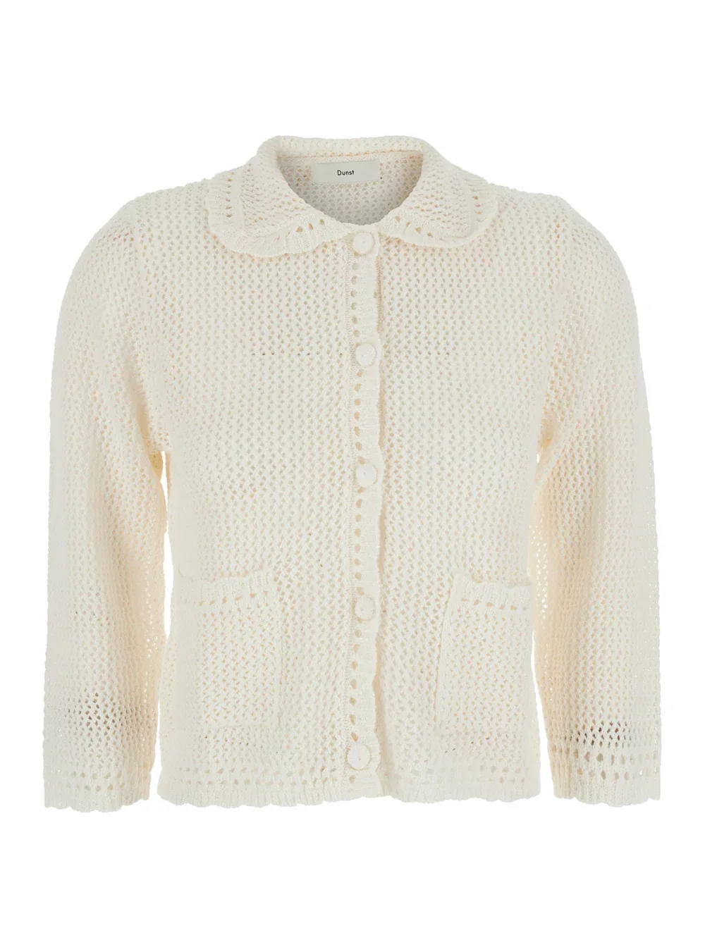 Perforated Crochet Linen-Cotton Sweater by Dunst