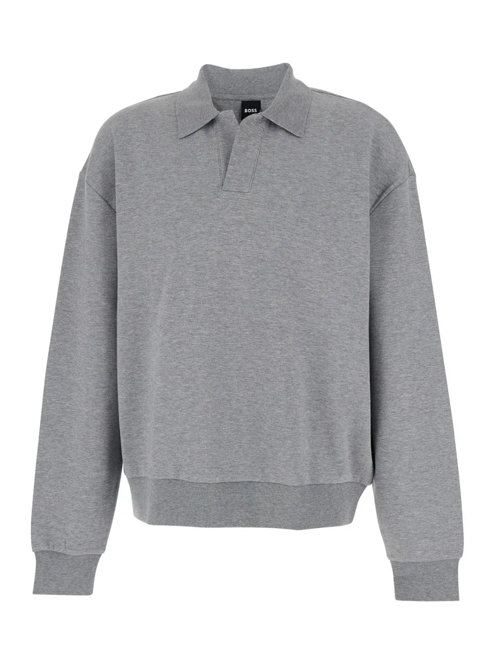 Long-Sleeve Cotton Blend Polo by Hugo Boss
