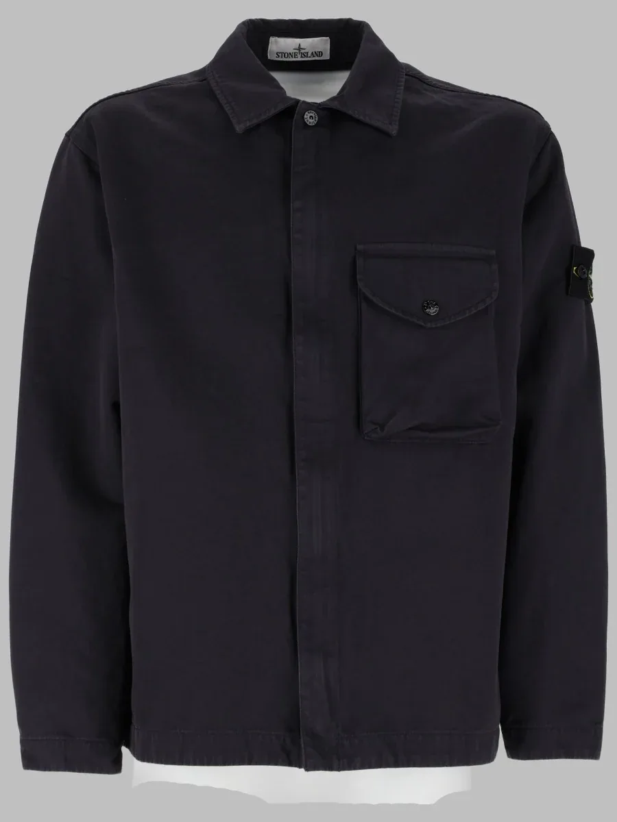 Cotton-Twill Overshirt by Stone Island