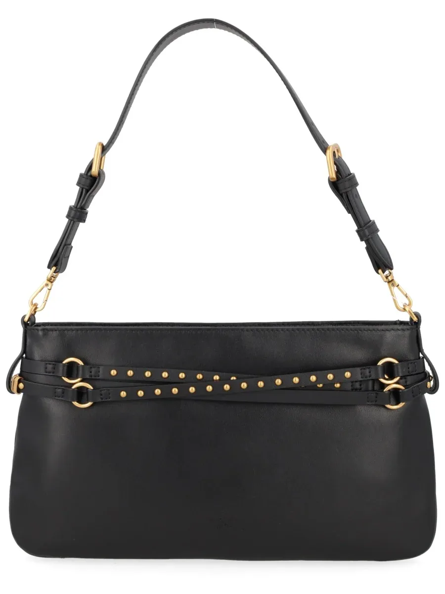 Studded Belt-Inspired Leather Shoulder Bag by pinko