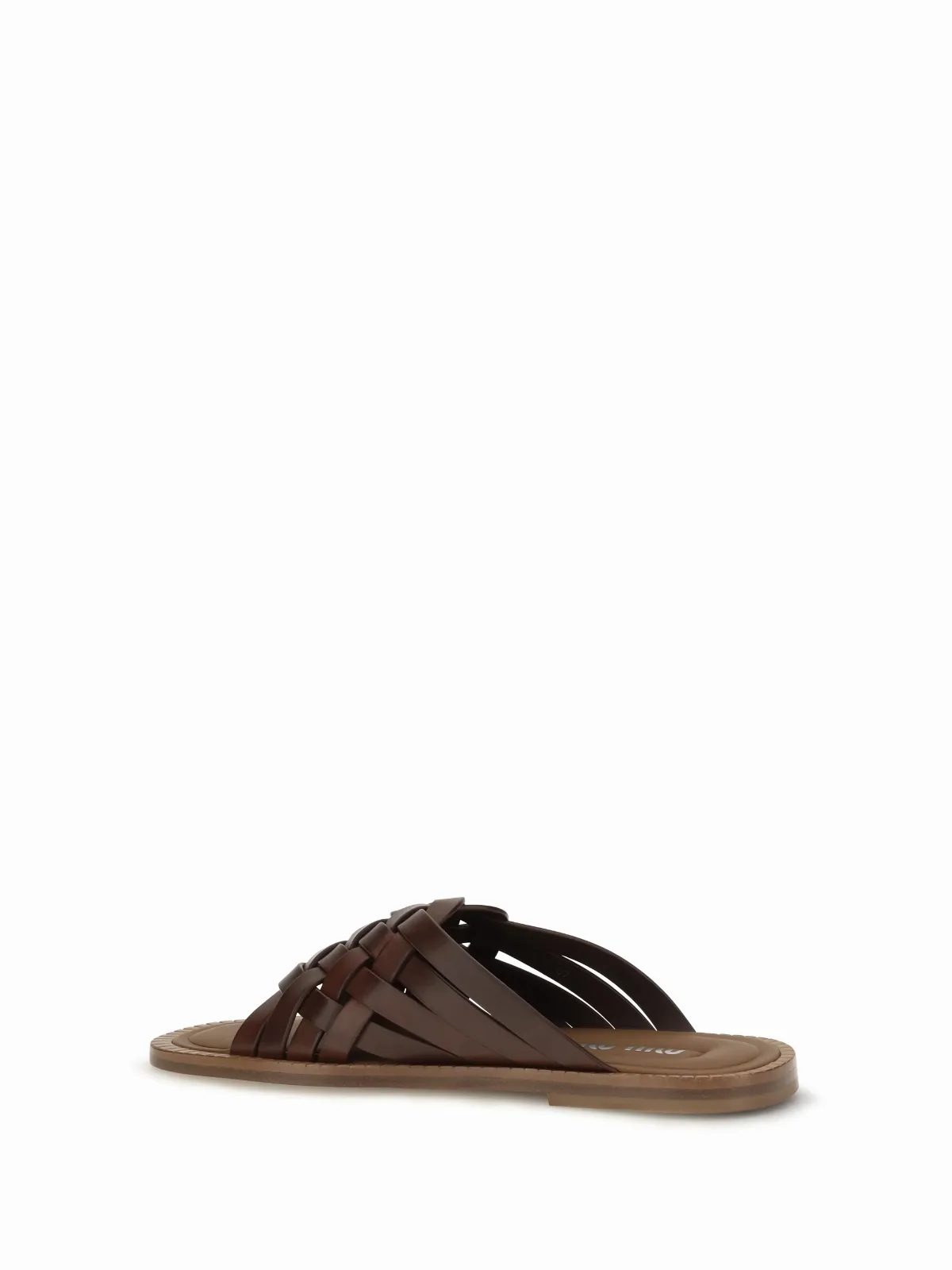 Woven Waxed Calf Leather Sandals by Miu Miu