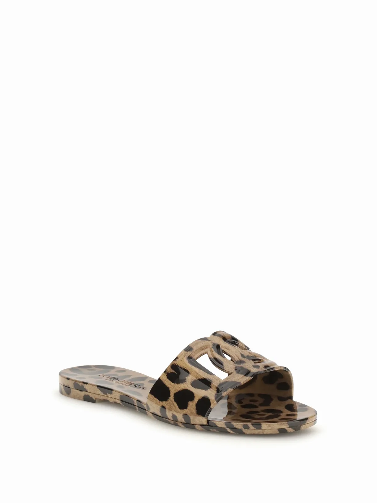 Leopard-Print Rubber Slide Sandal by Dolce & Gabbana