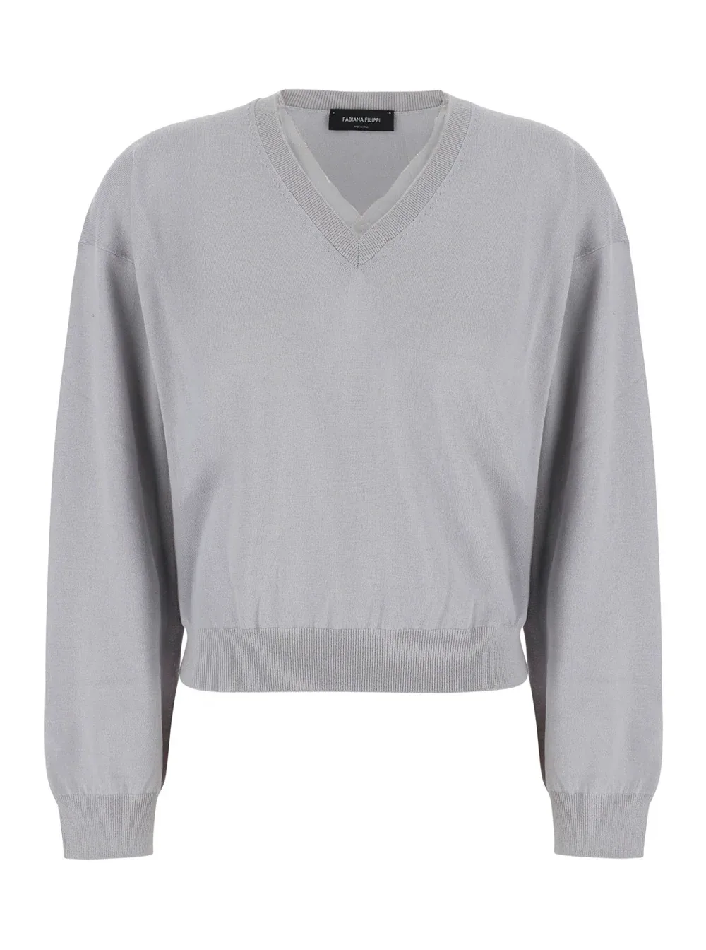 Wool-Cotton V-Neck Sweater by Fabiana Filippi