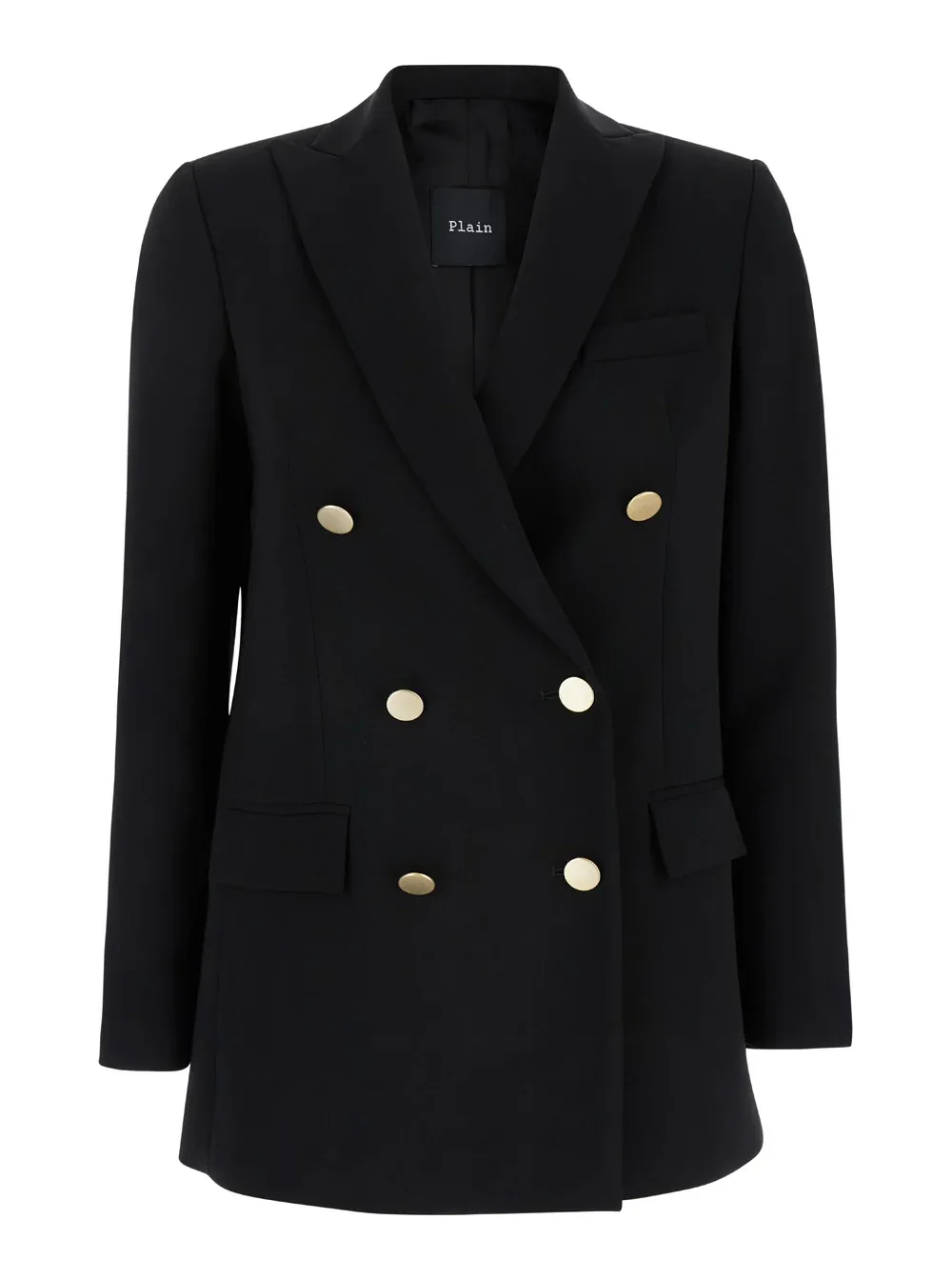 Double-Breasted Gold-Button Blazer by Leplain