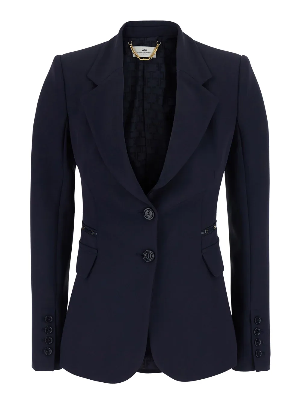 Notched Lapel Crepe Blazer by Elisabetta Franchi