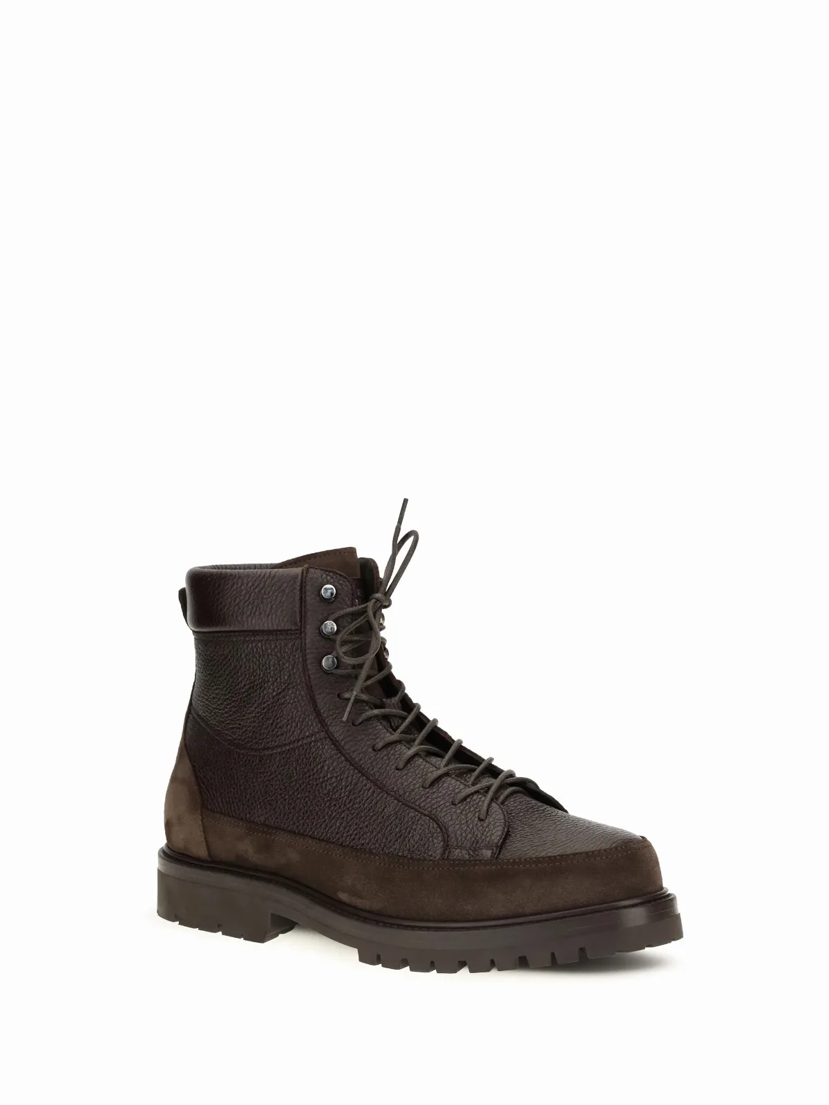 Lace-Up Deer Leather & Suede Ankle Boot by BRUNELLO CUCINELLI