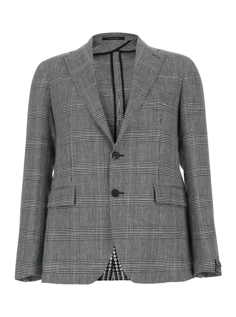 Houndstooth Cotton-Linen Blazer by Tagliatore