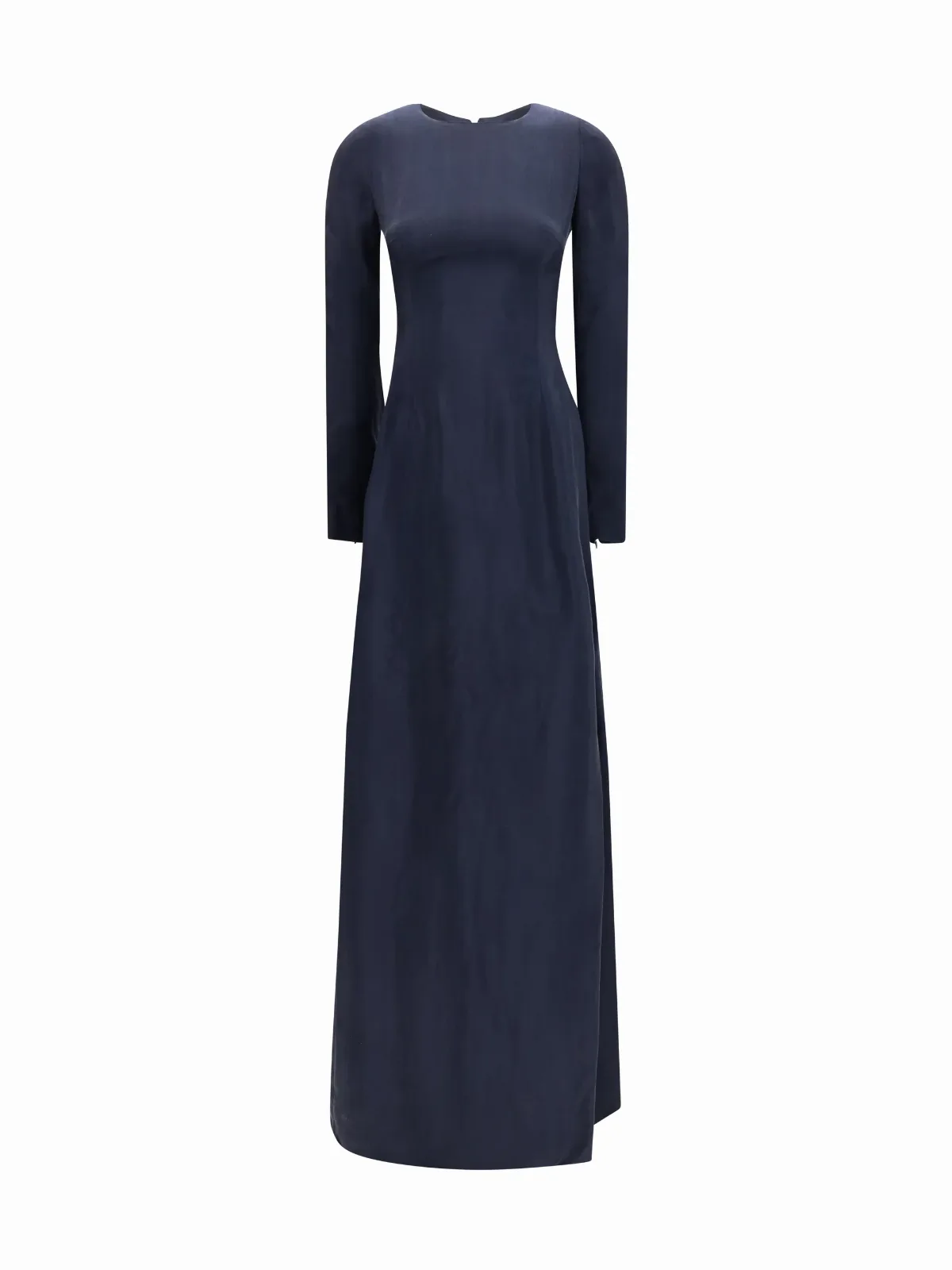 Crew Neck Long-Sleeve Cupro Dress