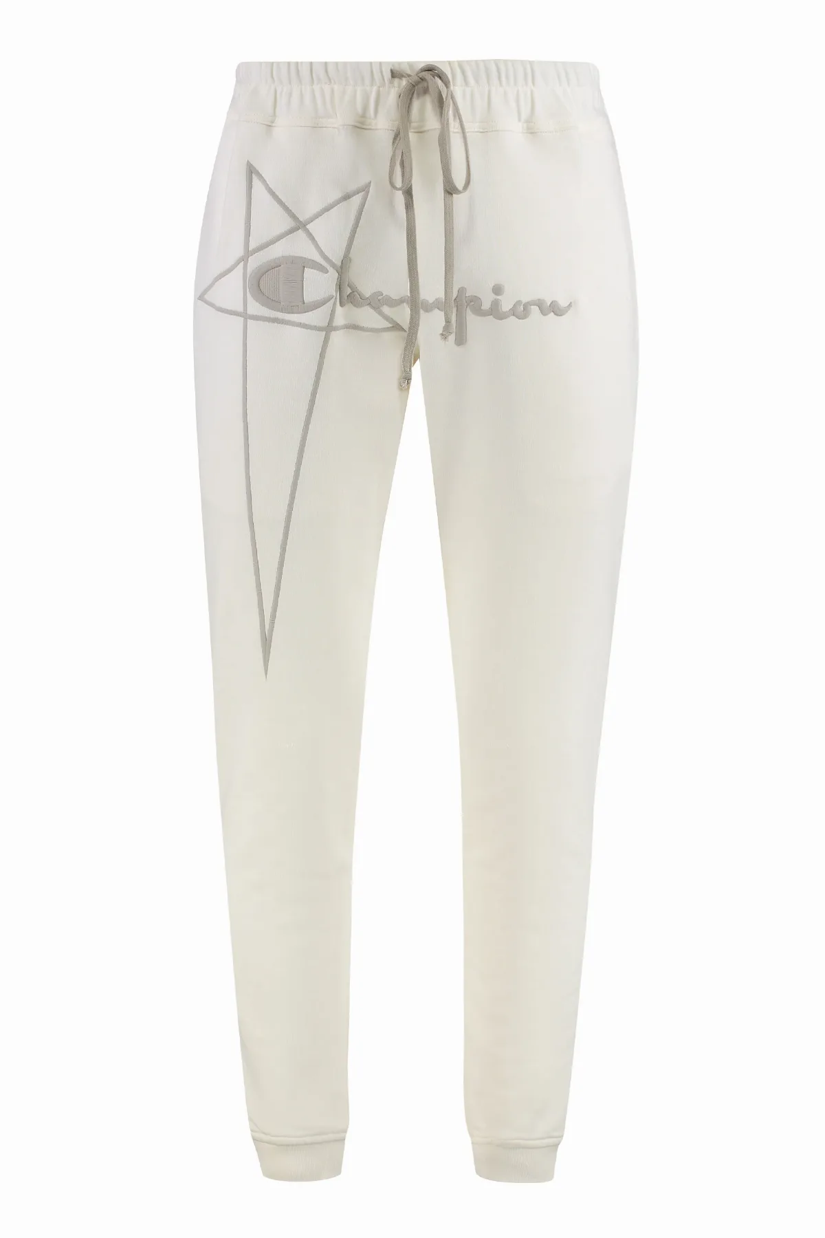 Contrasting Logo Cotton Joggers by Rick Owens